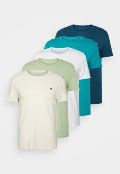 Pier One 5 Pack - Basic T-Shirt - White/Blue/Stone -Pier One 00fec76a23194020b0f0894c5c8fb3e1