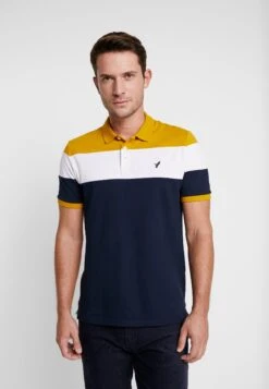 Pier One Polo Shirt - Dark Blue/Mustard
