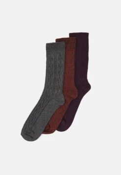 Pier One 3Pack - Socks - Dark Green/Orange/Bordeaux