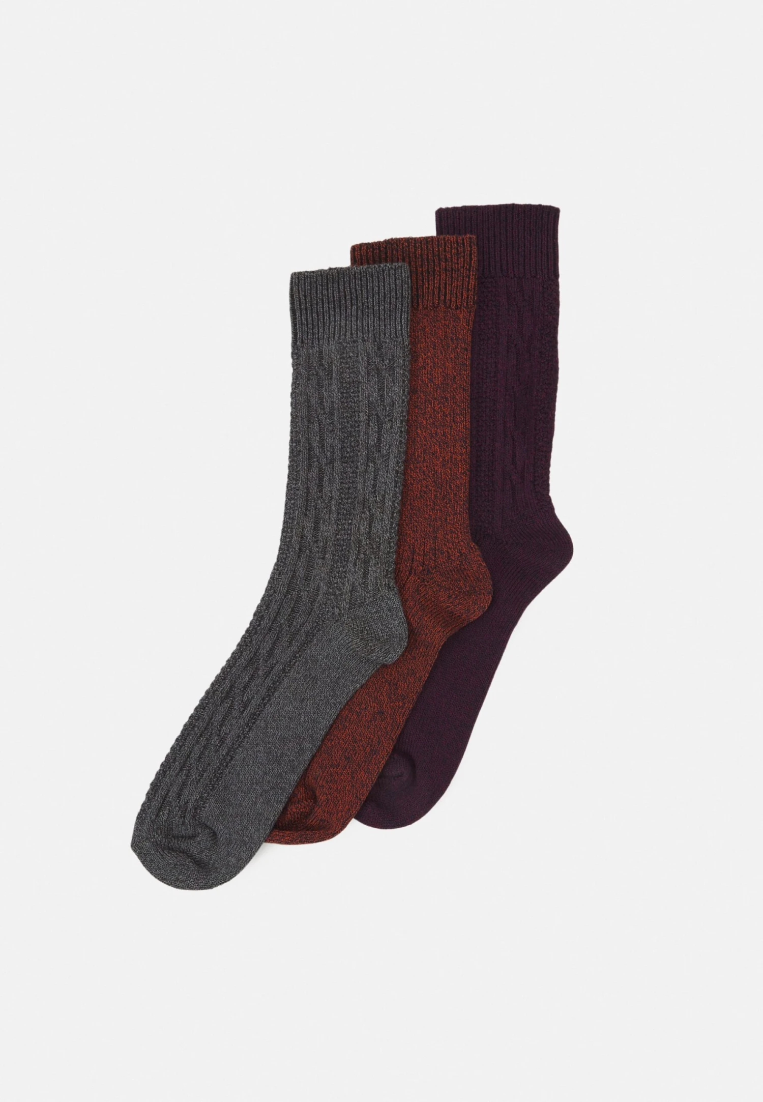 Pier One 3Pack - Socks - Dark Green/Orange/Bordeaux 1 Pier One 3Pack - Socks - Dark Green/Orange/Bordeaux
