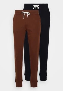 Pier One 2 Pack - Tracksuit Bottoms - Dark Brown/Black -Pier One 17cbdc15dae54209a614a5e23a9f01cb