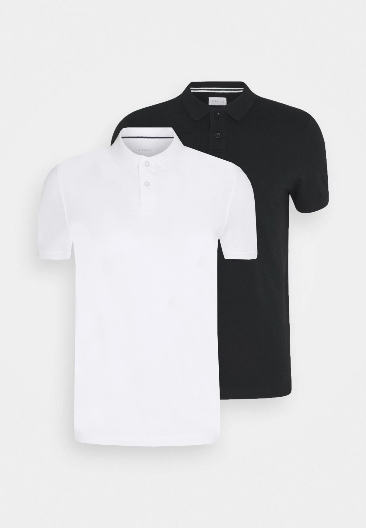 Pier One 2 Pack - Polo Shirt - White/Black 1 Pier One 2 Pack - Polo Shirt - White/Black