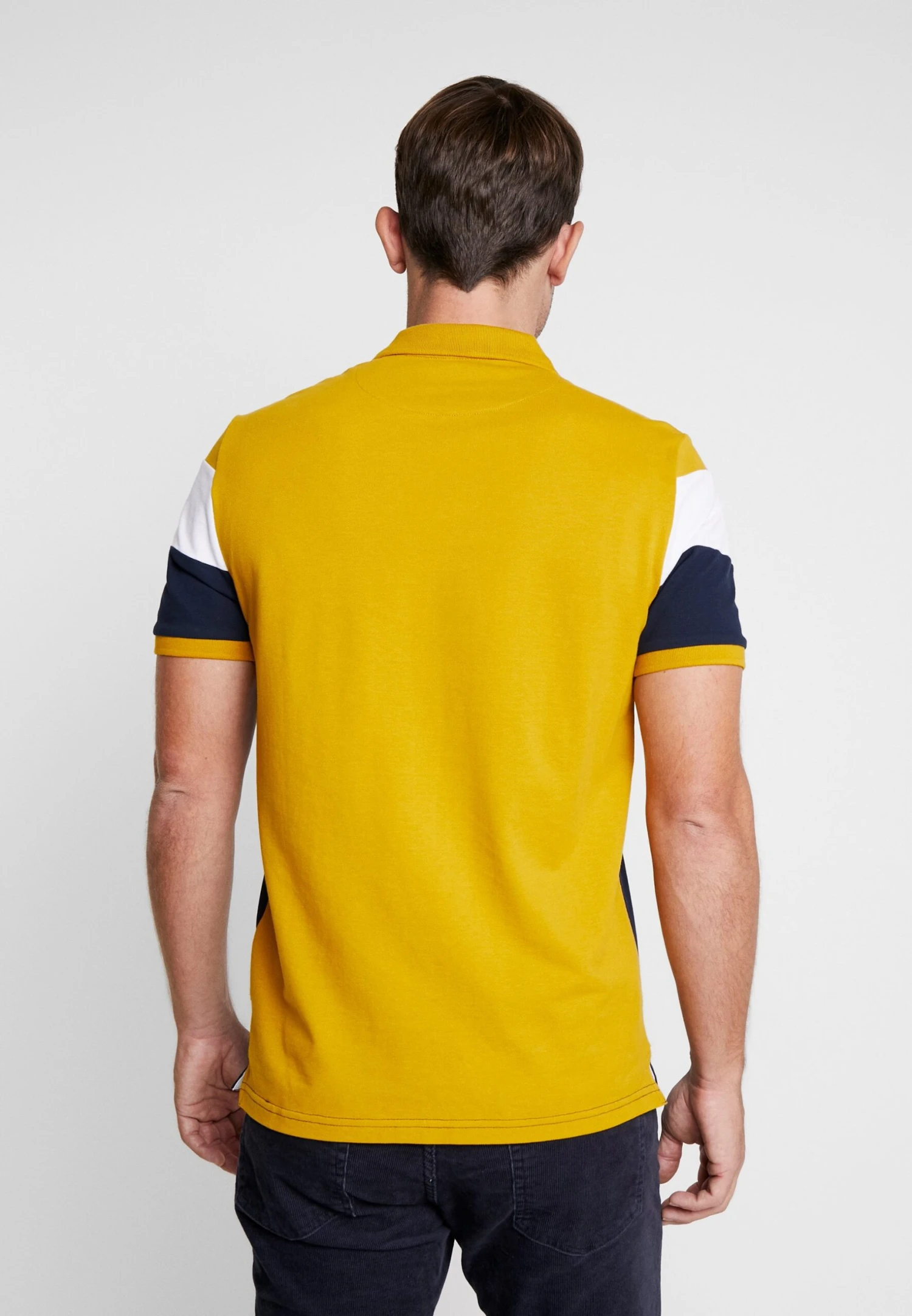 Pier One Polo Shirt - Dark Blue/Mustard 3 Pier One Polo Shirt - Dark Blue/Mustard - Image 3