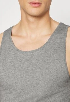 Pier One Rib Vestlue - Undershirt - Grey/White/Blue -Pier One 651f5eab990948179a19a8d8a182168d