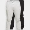 Pier One 2 Pack - Tracksuit Bottoms - Black/Mottled Light Grey