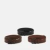 Pier One 3 Pack Unisex - Belt - Black/Brown /Cognac