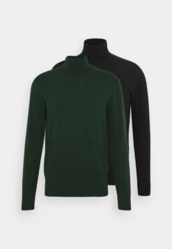 Pier One 2 Pack - Basic Turtleneck - Jumper - Black/Dark Green -Pier One 903218958e2e432c9ae54008d290ccf6