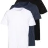 Pier One 3 Pack - Basic T-Shirt - Black/White/Blue