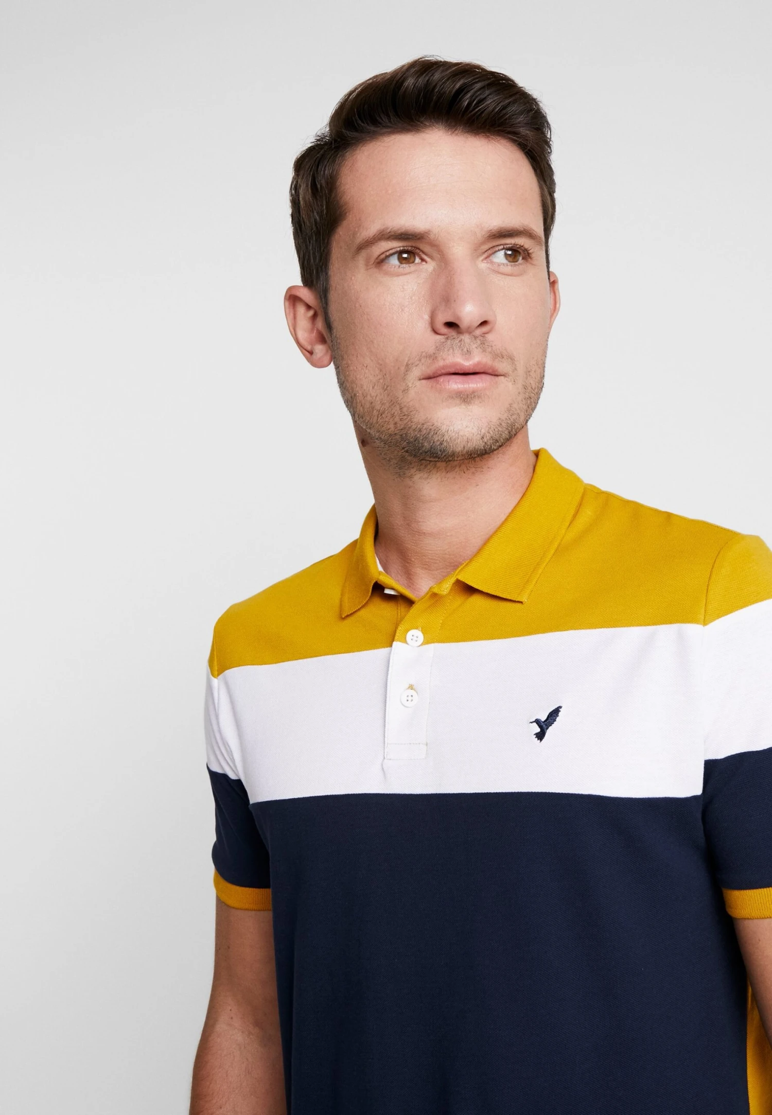 Pier One Polo Shirt - Dark Blue/Mustard 4 Pier One Polo Shirt - Dark Blue/Mustard - Image 4