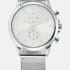 Pier One Unisex - Chronograph Watch - Silver-Coloured