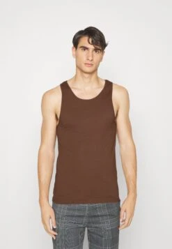 Pier One 3Pck Skin Tone Rib Vest- Undershirt - Brown