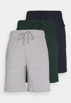 Pier One 3 Pack - Pyjama Bottoms - Dark Blue /Mottled Dark Grey/Dark Green